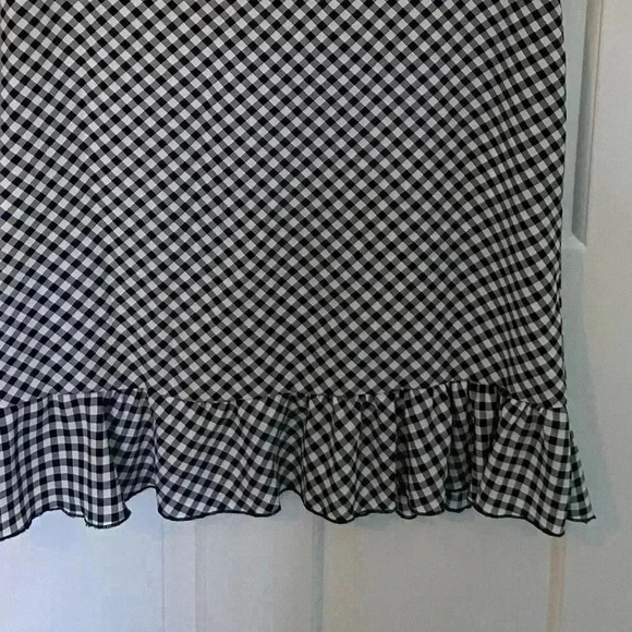 Gibson Latimer navy & white plaid blouse size medium - Picture 3 of 6